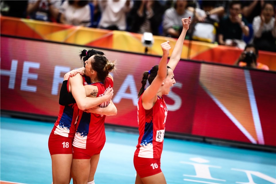 Tijana Bošković, Maja Ognjenović i Milena Rašić (©FIVB)